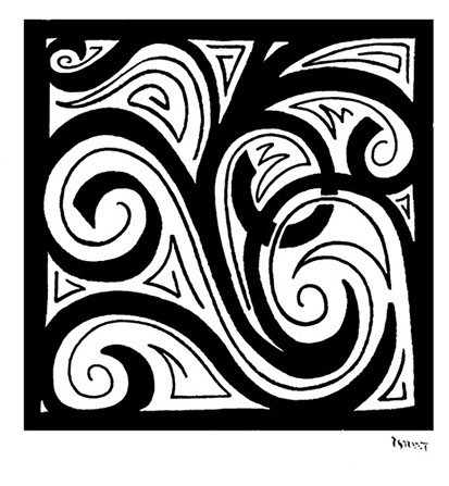 modern abstract design in black and white by RStreet artist